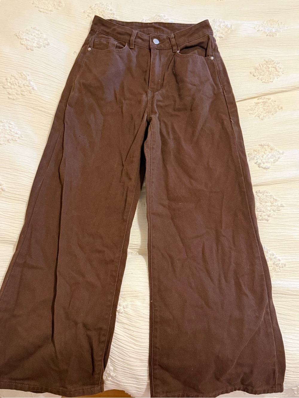 SHEIN Wide Leg Brown Corduroy Pants size 27